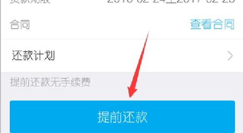 提前还款操作界面